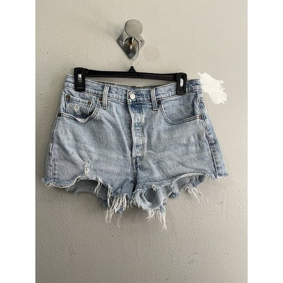 Levi’s Light Wash 501 Denim Shorts Cut Off Size 29 - Picture 1 of 13